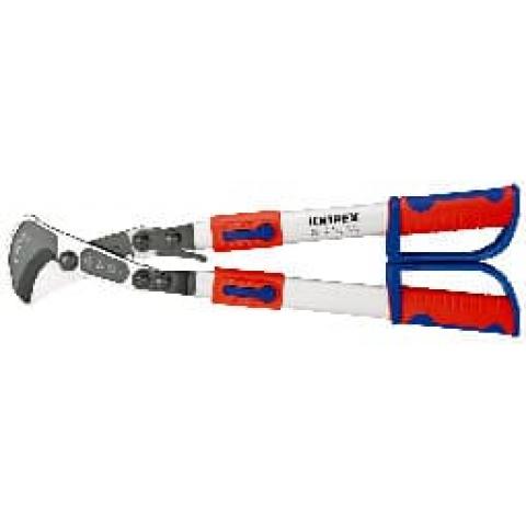 Kabelschere (Ratschenprinzip) mit Teleskopschenkeln KNIPEX