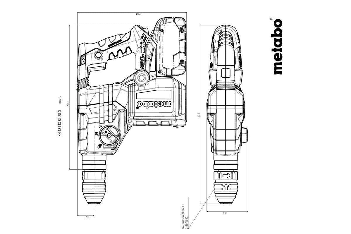 KH 18 LTX BL 28 Q Set ISA (601715900) Akku-Kombihammer