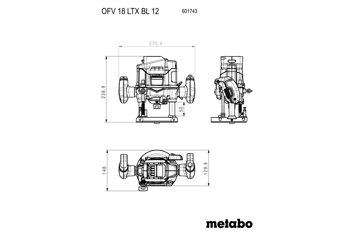 OFV 18 LTX BL 12 (601743660) Akku-Oberfräse
