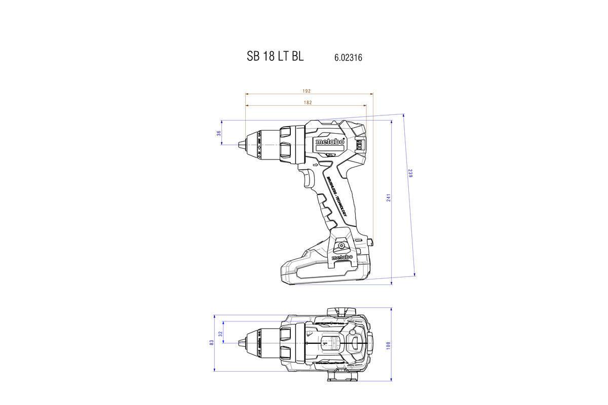 SB 18 LT BL (602316800) Akku-Schlagbohrschrauber