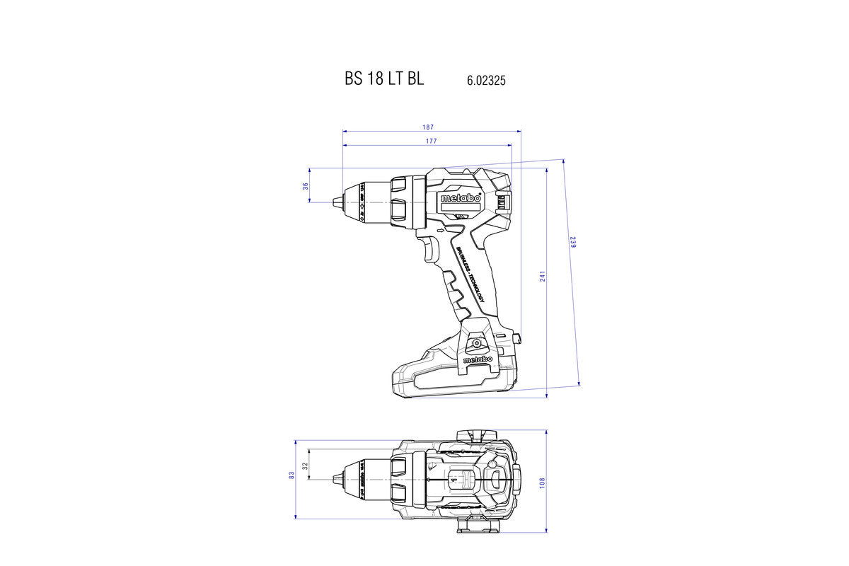 BS 18 LT BL (602325800) Akku-Bohrschrauber