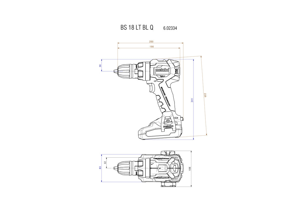 BS 18 LT BL Q (602334800) Akku-Bohrschrauber