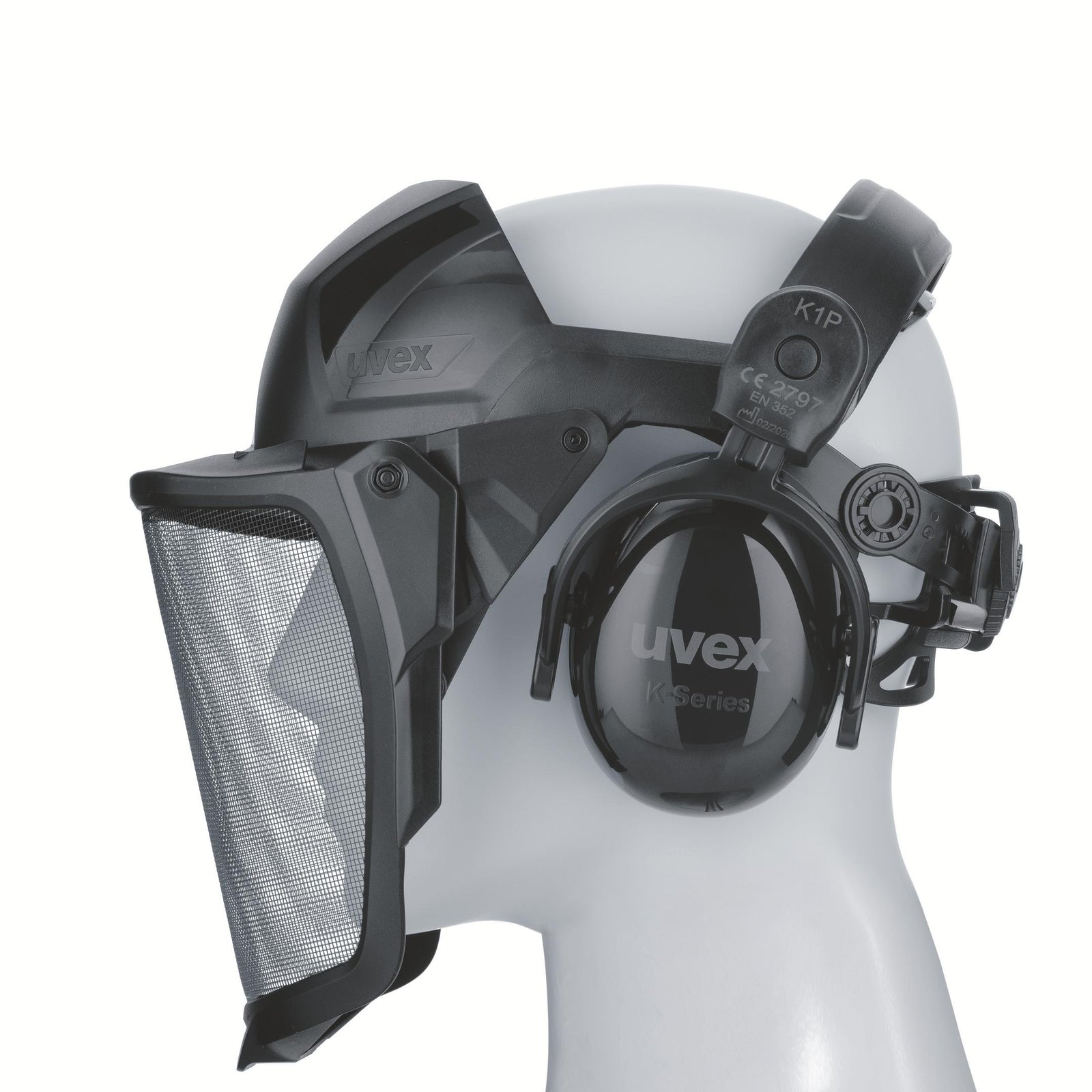 uvex pheos faceguard Gittervisier mit Kapselgehörschutz K1P