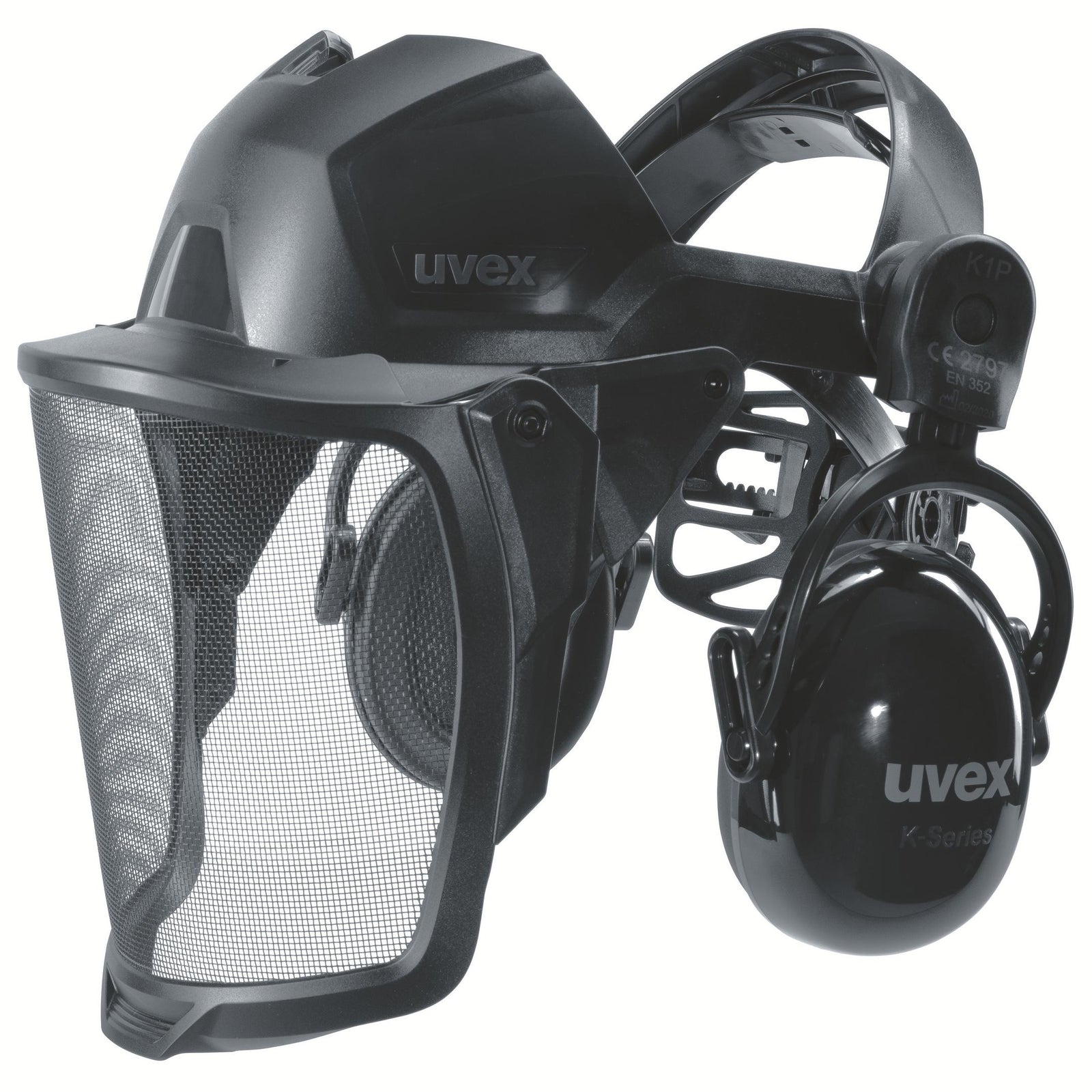 uvex pheos faceguard Gittervisier mit Kapselgehörschutz K1P