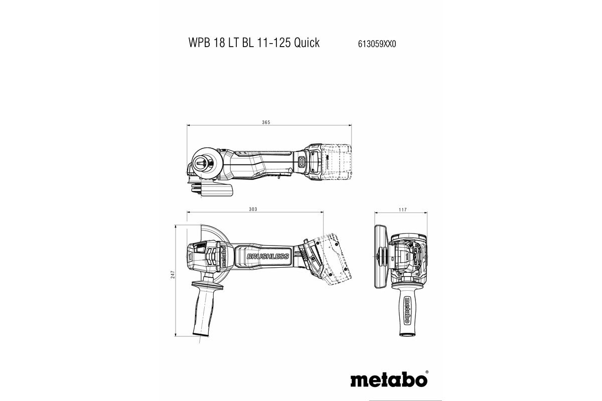 WPB 18 LT BL 11-125 Quick (613059850) Akku-Winkelschleifer