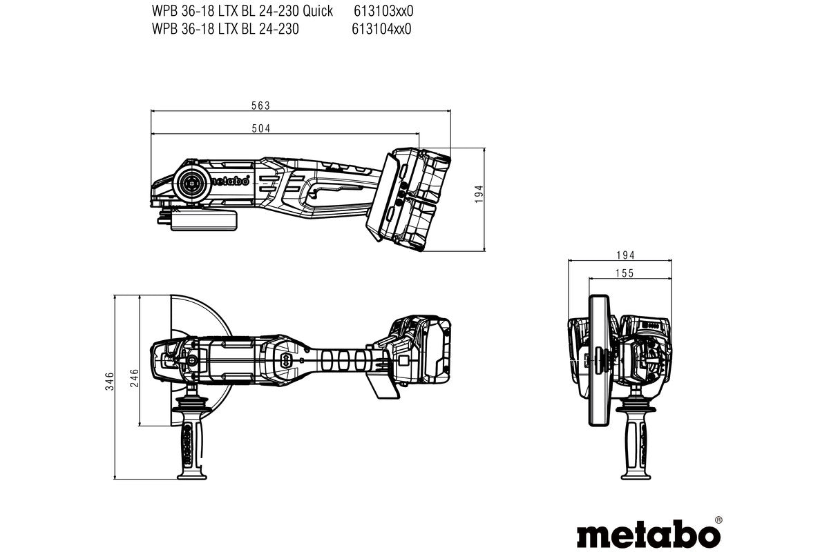 WPB 36-18 LTX BL 24-230 Quick (613103840) Akku-Winkelschleifer