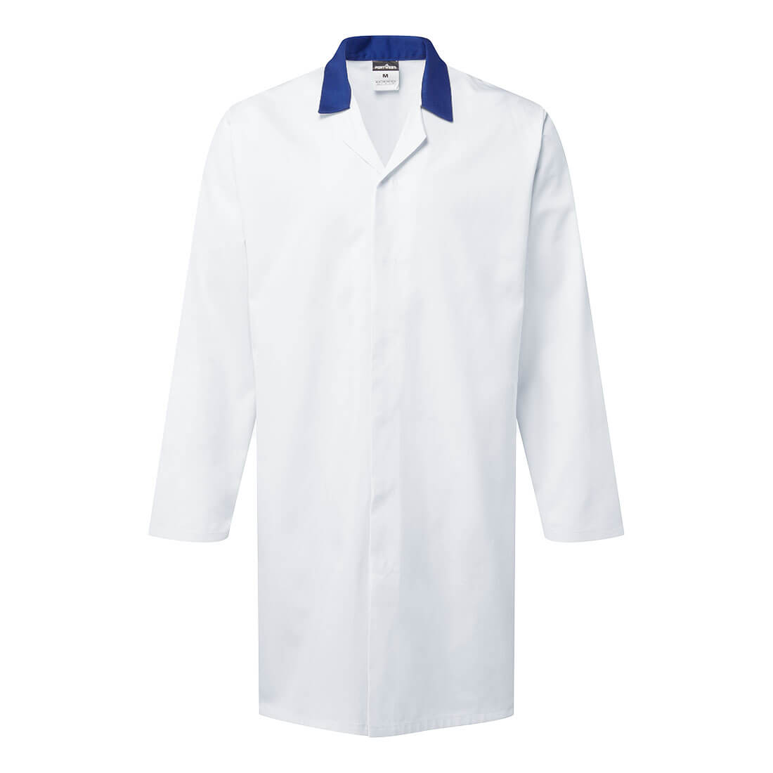 Food Industry Coat, No Pocket - Weiss/Royal Blau (WRR)