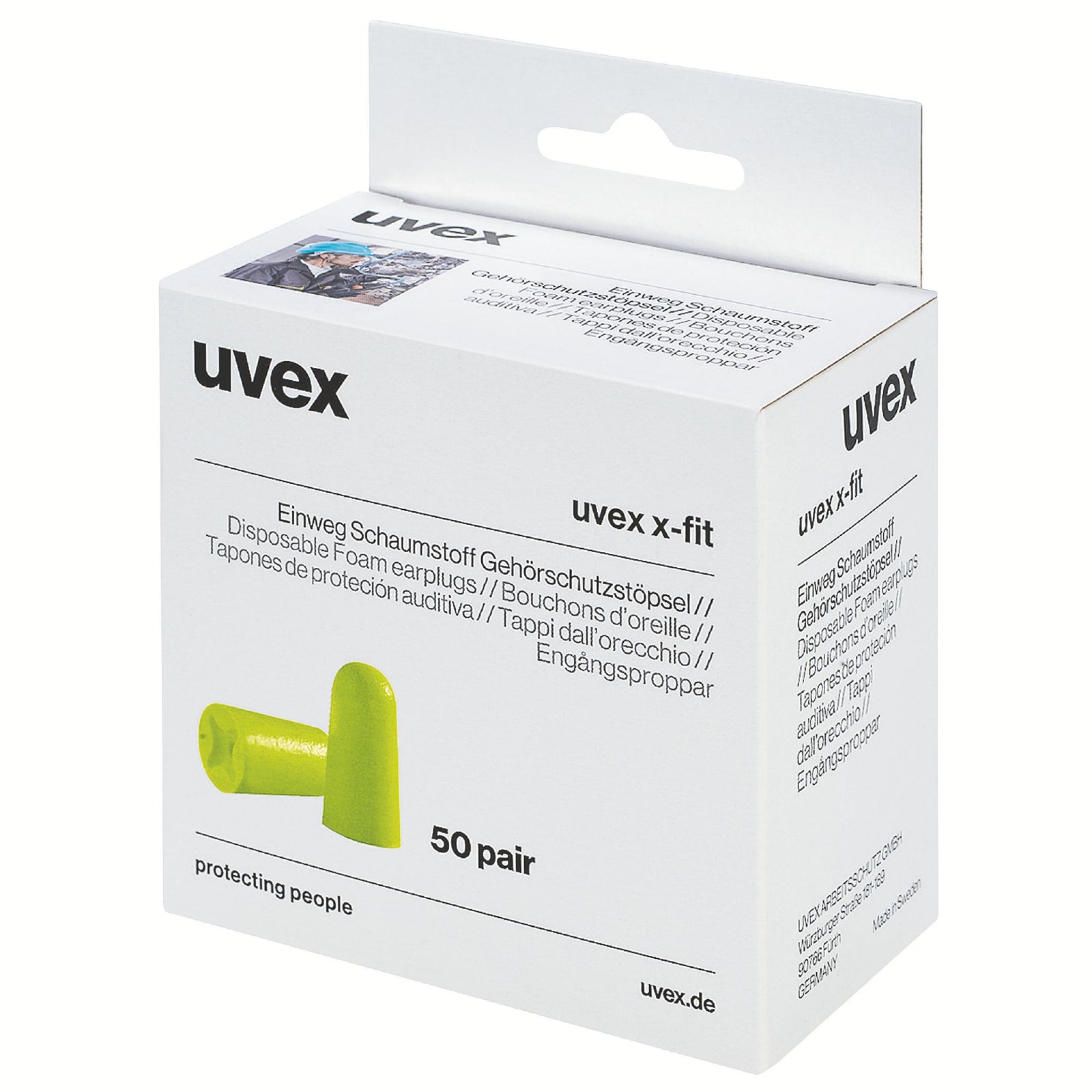 uvex x-fit Gehörschutzstöpsel SNR 37 dB Minidispenser 50 Paar loose - MELTEC GmbH
