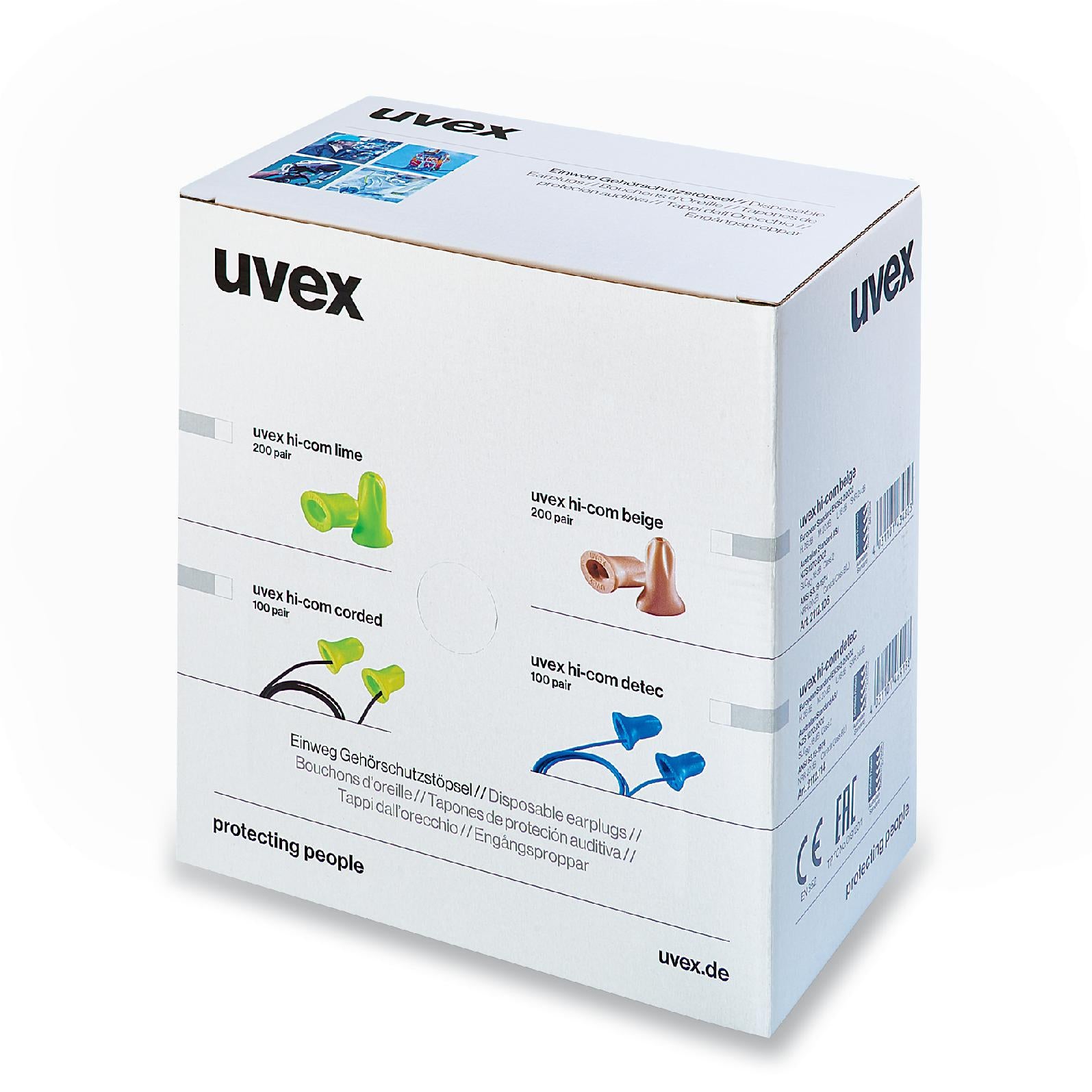 uvex hi-com Gehörschutzstöpsel SNR 26 dB 200 Paar paarweise im Beutel