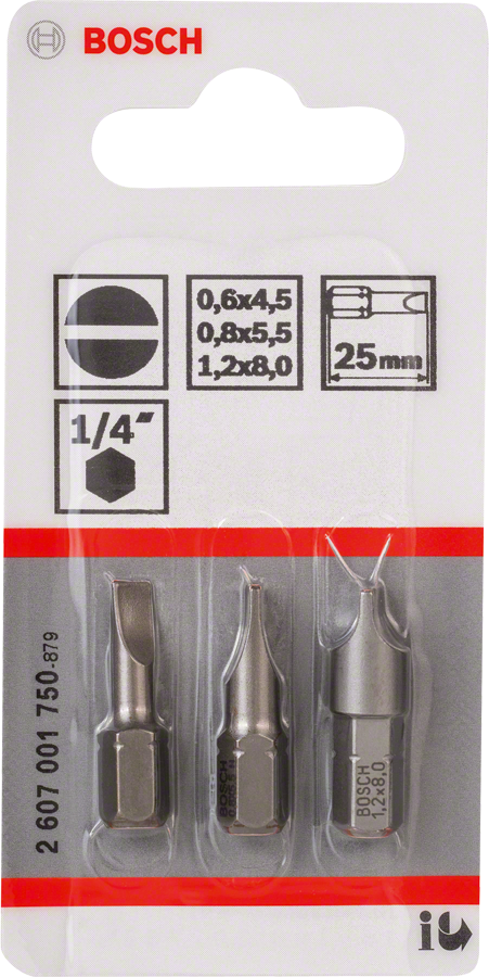 Bosch Dreiteiliges Schrauberbit-Set, Extra Hard