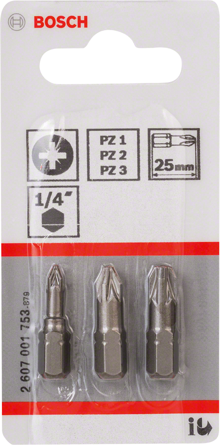 Bosch 3tlg. Schrauberbit-Set Extra-Hart