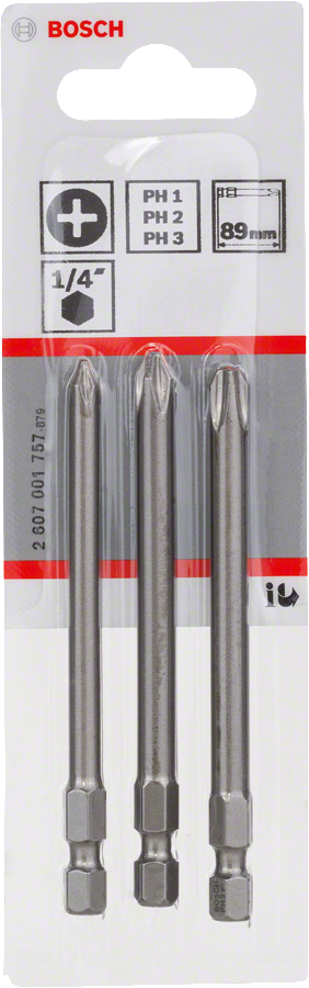 Bosch Dreiteiliges Schrauberbit-Set, Extra Hard