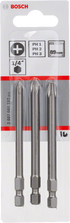 Bosch Dreiteiliges Schrauberbit-Set, Extra Hard