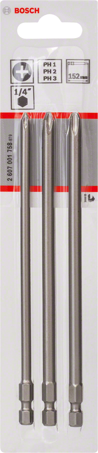 Bosch Dreiteiliges Schrauberbit-Set, Extra Hard