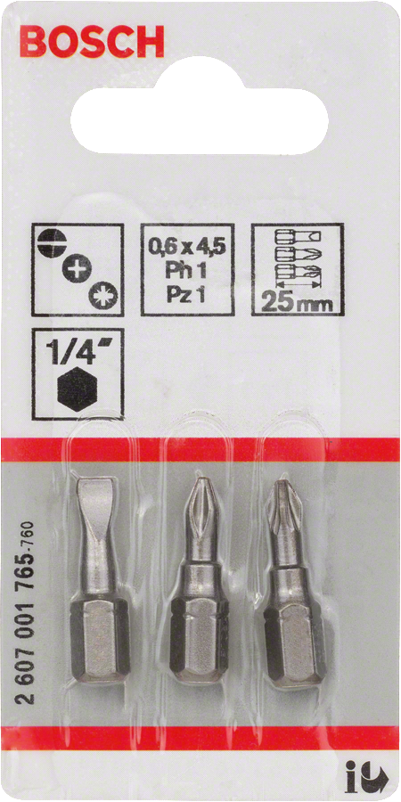 Bosch 3tlg. Schrauberbit-Set Extra-Hart (gemischt)