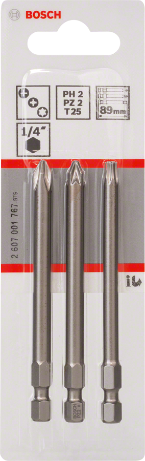 Bosch 3tlg. Schrauberbit-Set Extra-Hart (gemischt)