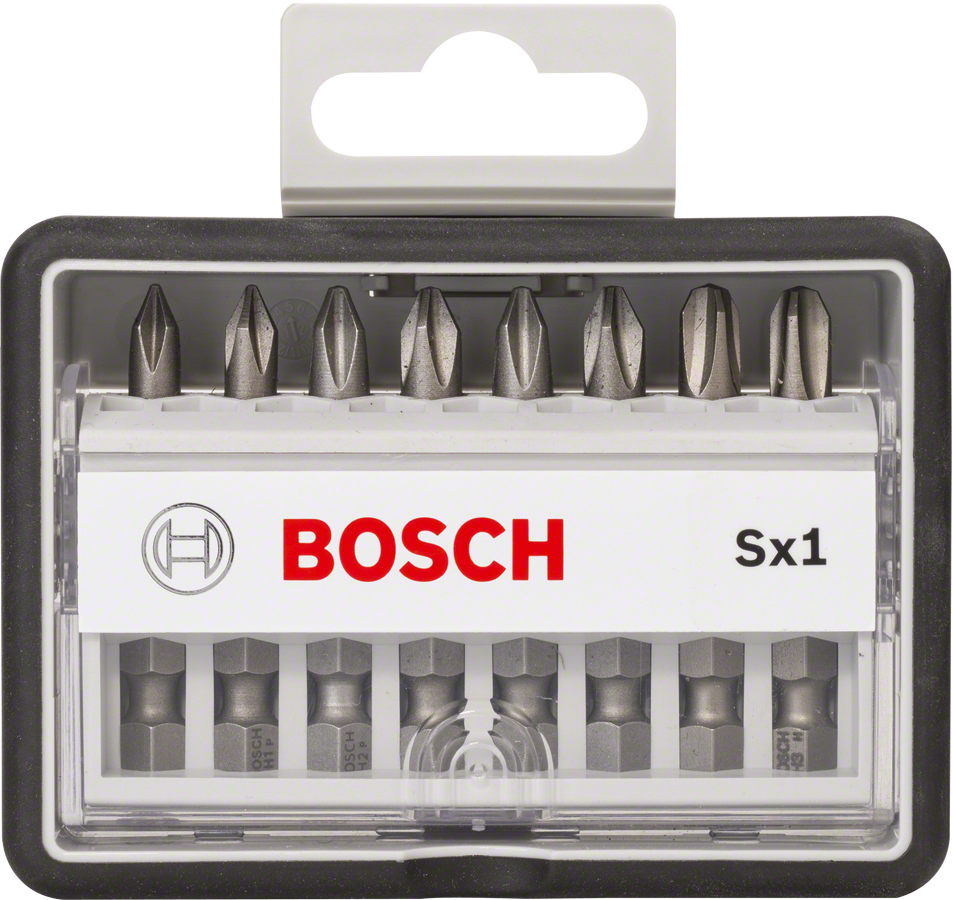 Bosch 8-teiliges Schrauberbit-Set, Robust Line, Sx PH, Extra Hard-Ausführung