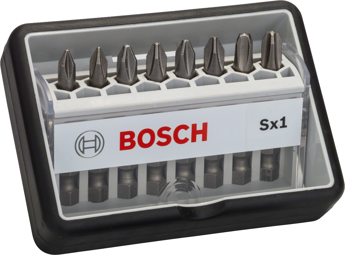 Bosch 8-teiliges Schrauberbit-Set, Robust Line, Sx PH, Extra Hard-Ausführung