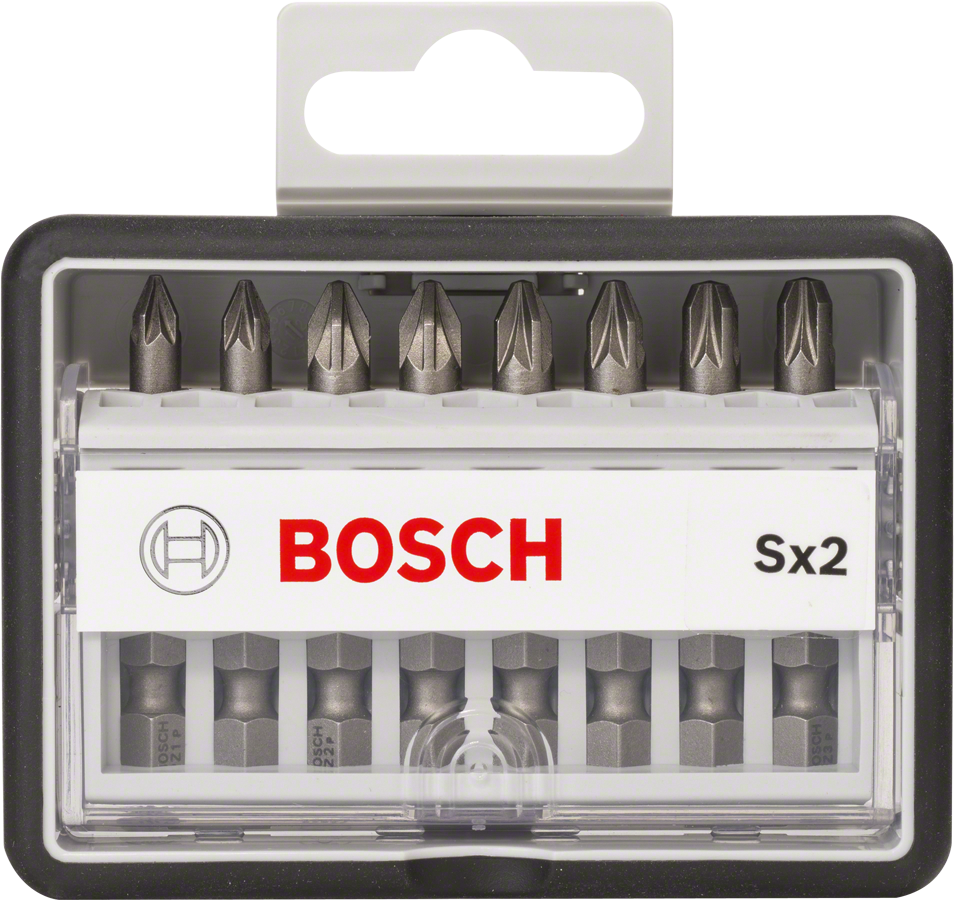 Bosch 8-teiliges Schrauberbit-Set, Robust Line, Sx PZ, Extra Hard-Ausführung