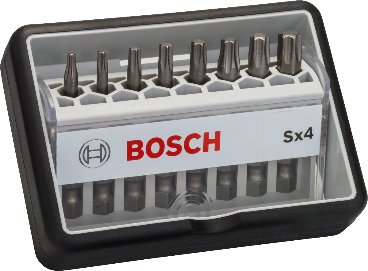 Bosch 8-teiliges Schrauberbit-Set, Robust Line, Sx T, Extra Hard-Ausführung