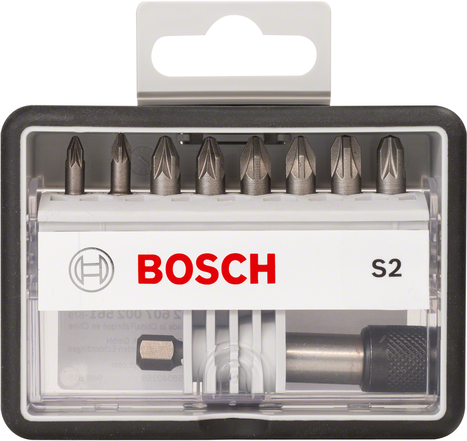 Bosch 8-teiliges Schrauberbit-Set, Robust Line, Sx PZ, Extra Hard-Ausführung