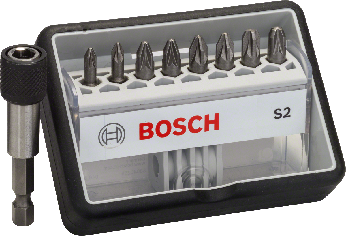 Bosch 8-teiliges Schrauberbit-Set, Robust Line, Sx PZ, Extra Hard-Ausführung