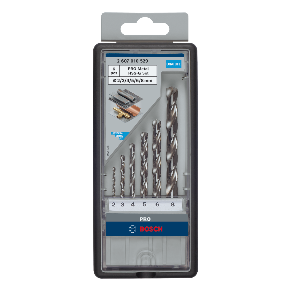 Bosch PRO Metal HSS-G Spiralbohrer Set, 6-tlg.