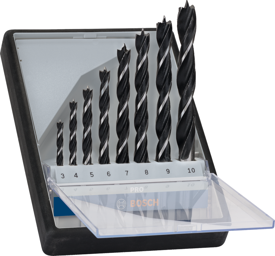 Bosch PRO Wood Holzspiralbohrer Set. 8-tlg.