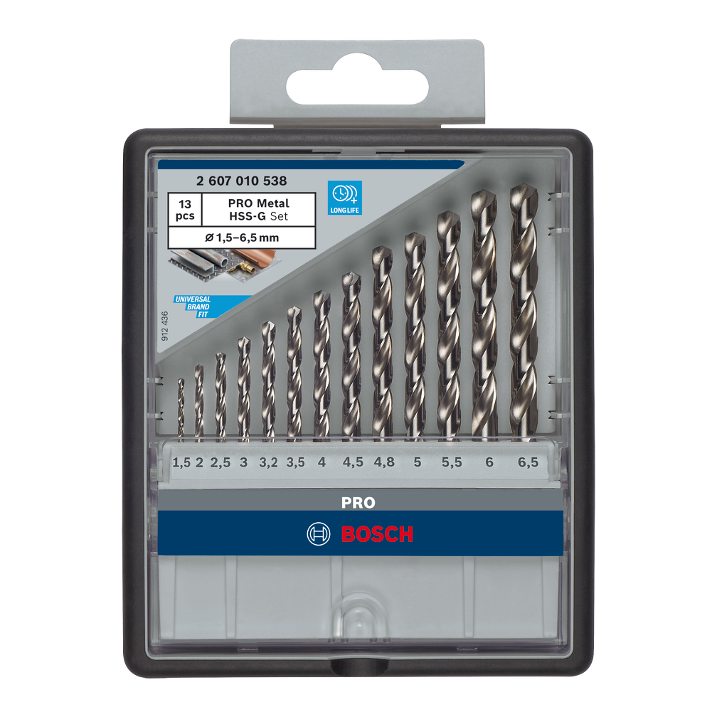 Bosch PRO Metal HSS-G Spiralbohrer Set, 13-tlg.