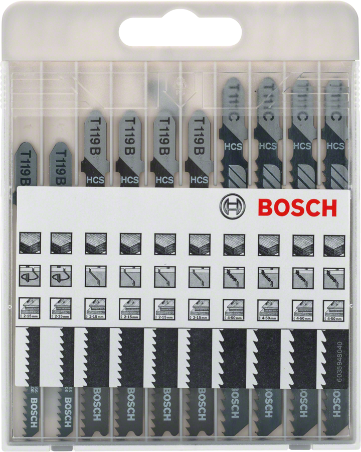 Bosch 10tlg. Stichsägeblatt-Set Basic for Wood