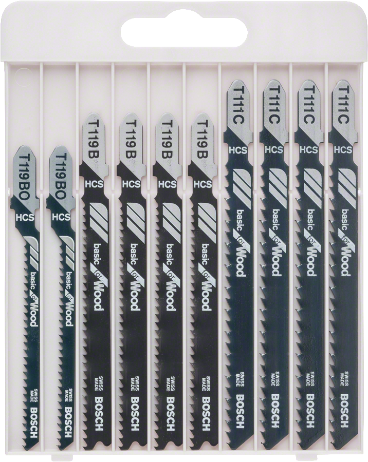 Bosch 10tlg. Stichsägeblatt-Set Basic for Wood