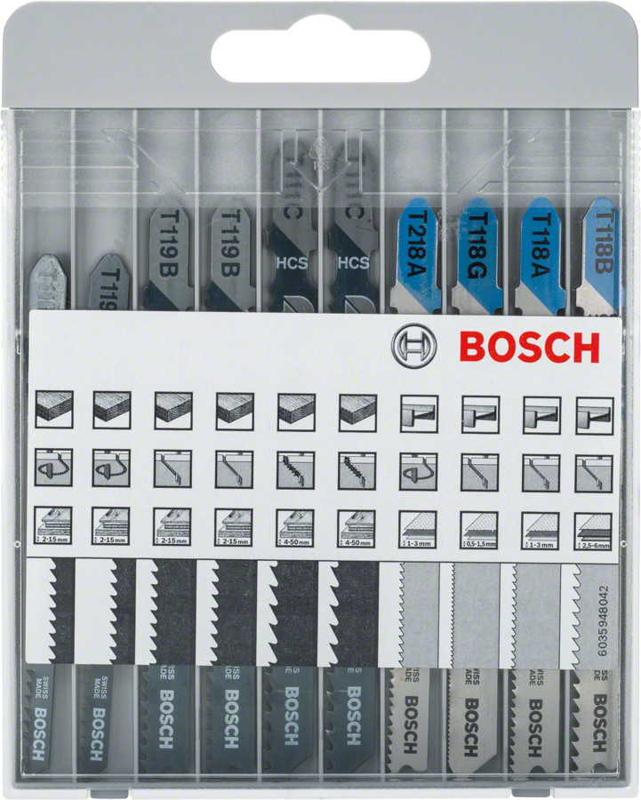 Bosch 10tlg. Stichsägeblatt-Set Basic for Metal and Wood