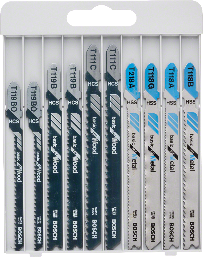 Bosch 10tlg. Stichsägeblatt-Set Basic for Metal and Wood