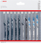Bosch 10-teiliges Stichsägeblatt-Set für Wood and Metal, T-Schaft
