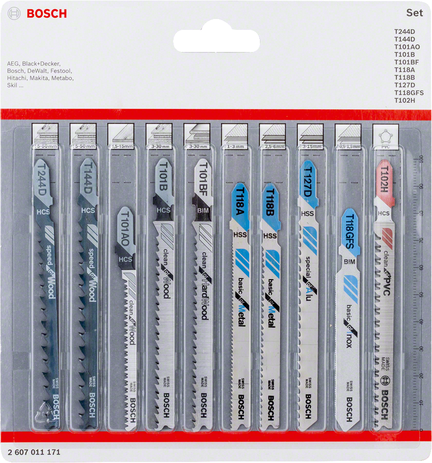 Bosch Stichsägeblatt-Set, 10-tlg., All in One