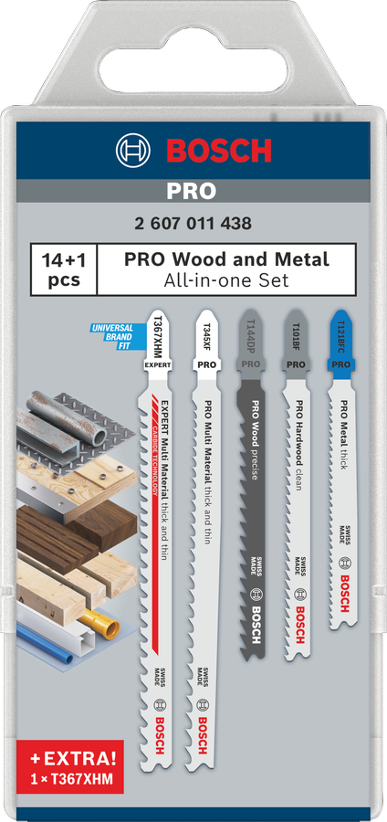 Bosch PRO Holz und Metall Universal-Set, 15-teilig