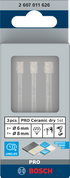 Bosch PRO Ceramic dry Bohrer-Set, 6 x 66, 6 x 66, 8 x 66 mm, 3-tlg.