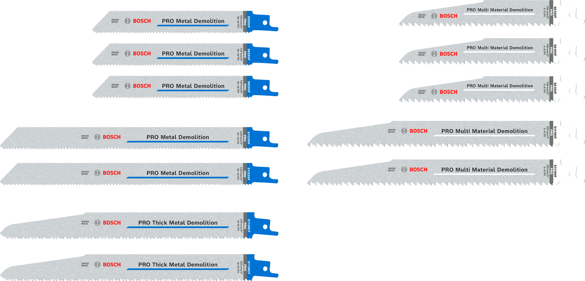 Bosch PRO Demolition Säbelsägeblatt Set, 12-tlg.