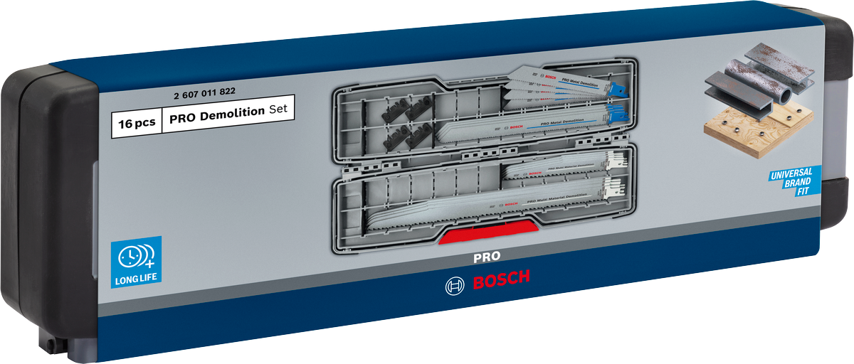 Bosch PRO Tough Box Demolition Säbelsägeblatt Set, 16-tlg.