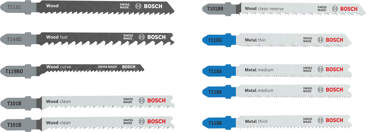 Bosch Stichsägeblatt Set Wood and Metal Basic, 10-tlg.
