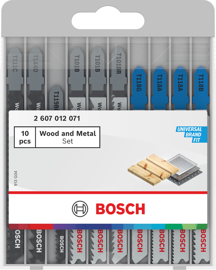 Bosch Stichsägeblatt Set Wood and Metal Basic, 10-tlg.