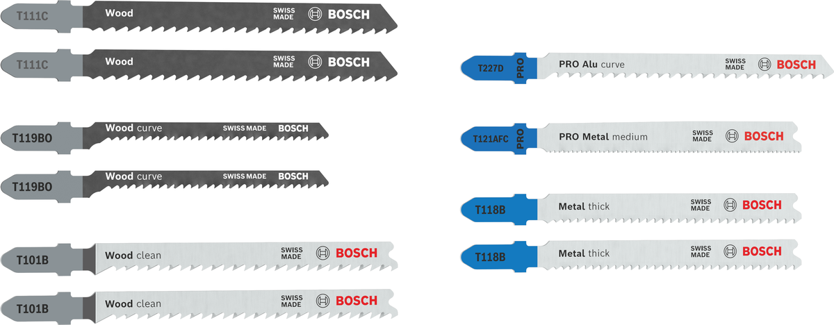 Bosch Stichsägeblatt Set Wood and Metal Basic, 10-tlg.