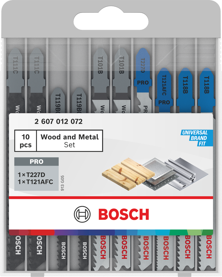 Bosch Stichsägeblatt Set Wood and Metal Basic, 10-tlg.