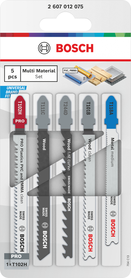 Bosch Stichsägeblatt Set Multi Material, 5-tlg.