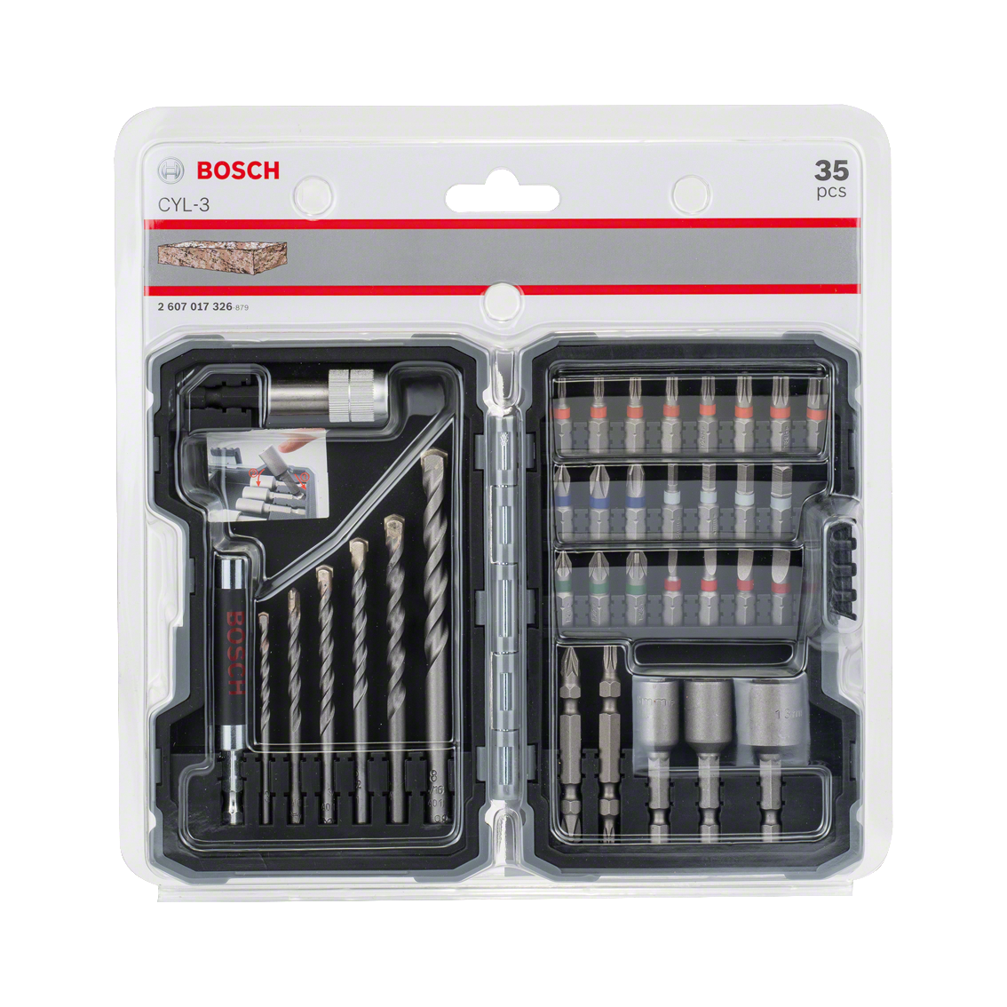 Bosch 35-teiliges Set mit Bohrern und Schrauberbits, CYL-3, Extra Hard, PH, PZ, SL, H, T