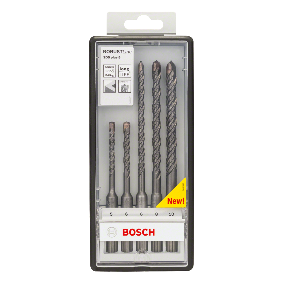 Bosch 5-teiliges SDS plus-5 Hammerbohrer-Set, Robust Line