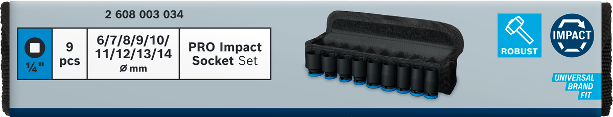 Bosch PRO Impact Steckschlüsselsatz Set, 1/2