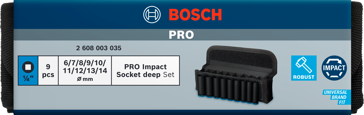 Bosch PRO Impact Steckschlüsselsatz Set, 1/2
