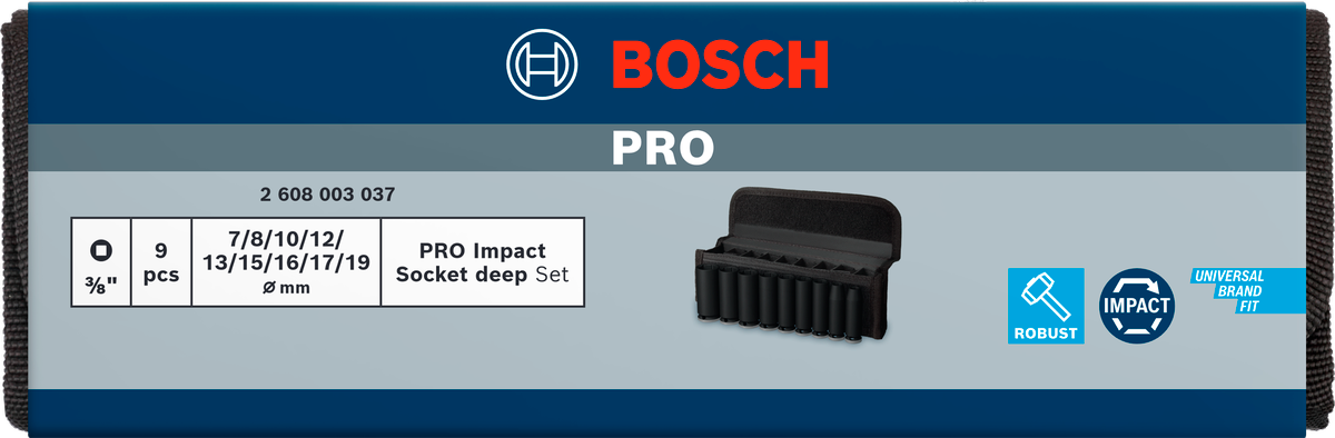Bosch PRO Impact Steckschlüsselsatz Set, 1/2