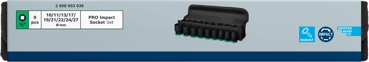 Bosch PRO Impact Steckschlüsselsatz Set, 1/2